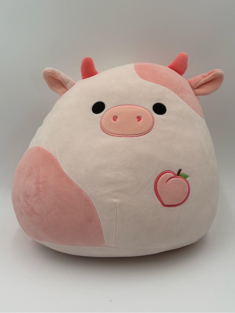 Original Squishmallows 16” Pink Cow Plush Jazwares Peach Embroidery‎